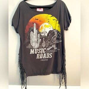 Colcci Fringe Graphic Tee Medium